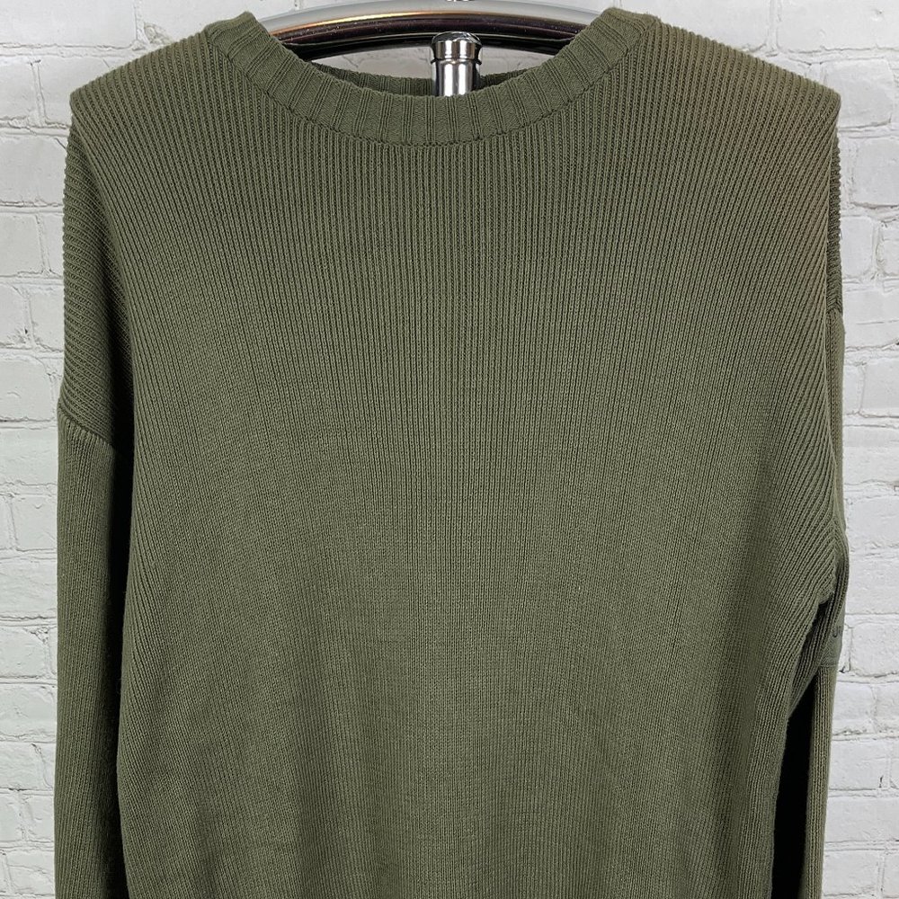 NWT VINTAGE 90'S HURLEY MEN'S OLIVE DRAB ARMY LIKE SWEATER